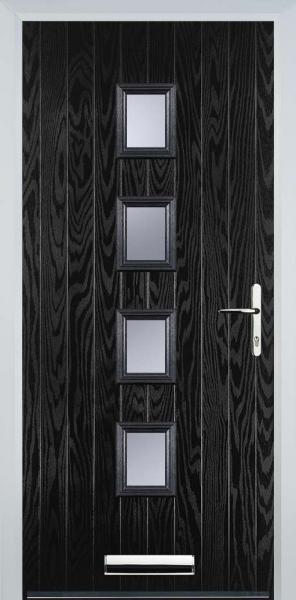 Black 4 Square Composite Front Door