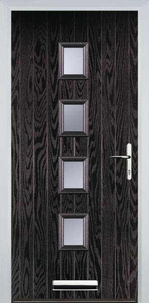 Black Brown 4 Square Composite Front Door