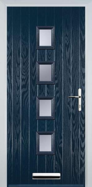 Blue 4 Square Composite Front Door