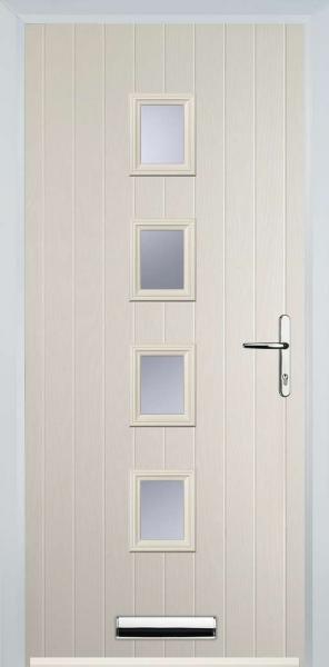 Cream 4 Square Composite Front Door