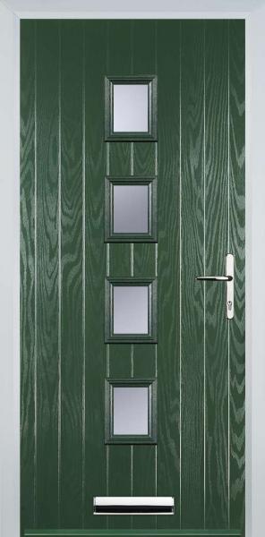 Green 4 Square Composite Front Door