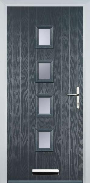 Grey 4 Square Composite Front Door