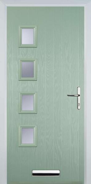 Chartwell Green 4 Square Left Composite Front Door