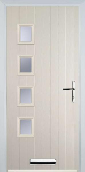 Cream 4 Square Left Composite Front Door