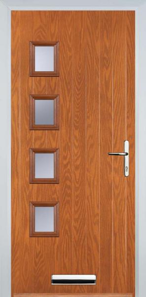 Oak 4 Square Left Composite Front Door