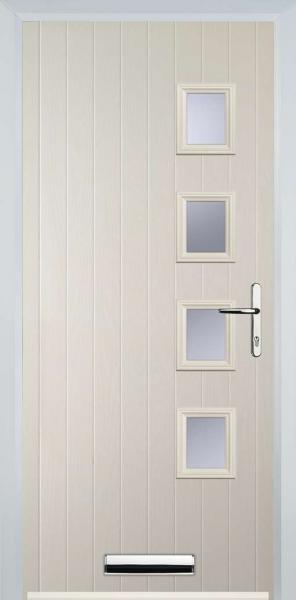 Cream 4 Square Right Composite Front Door