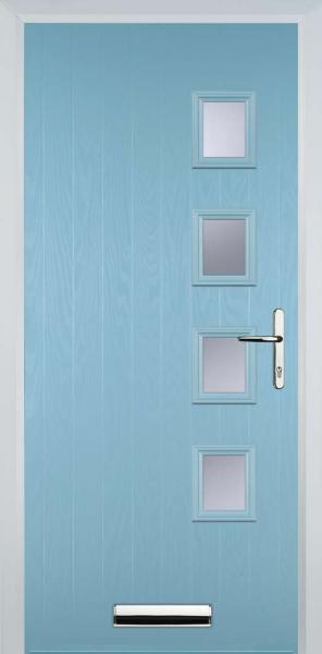 Duck Egg Blue 4 Square Right Composite Front Door