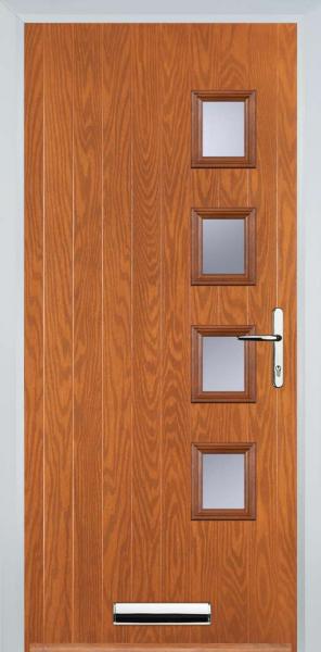 Oak 4 Square Right Composite Front Door