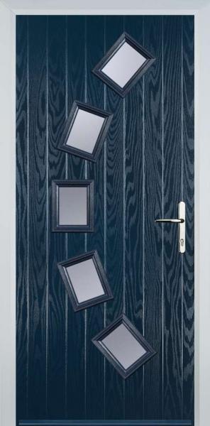 Blue 5 Square Curved Composite Front Door