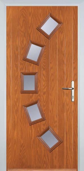 Oak 5 Square Curved Composite Front Door