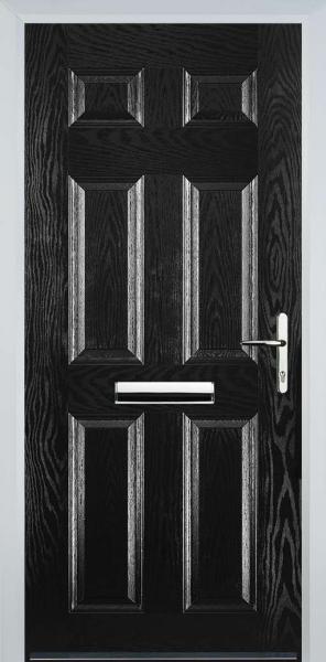 Black 6 Panel Composite Front Door