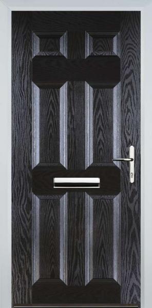 Black Brown 6 Panel Composite Front Door