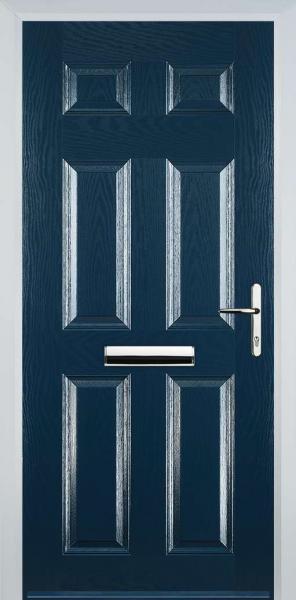 Blue 6 Panel Composite Front Door