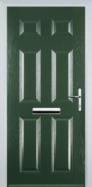 Green 6 Panel Composite Front Door