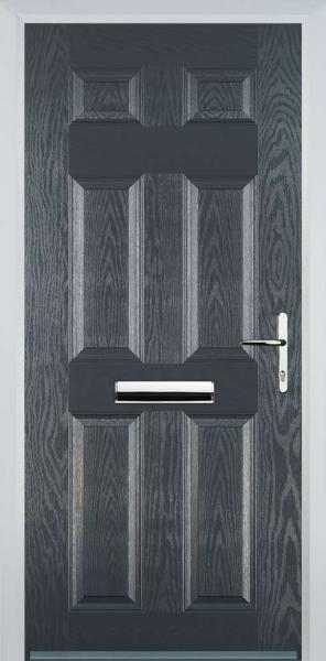 Grey 6 Panel Composite Front Door