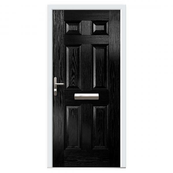 Black 6 Panel Composite Front Door