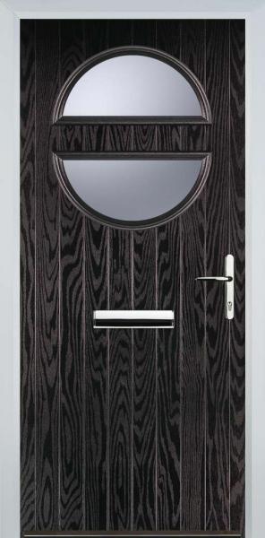 Black Brown Circle Composite Front Door