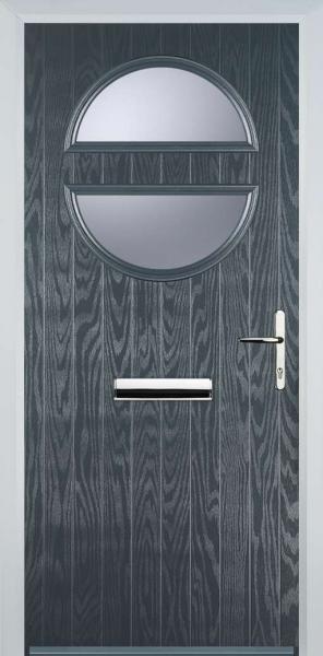 Grey Circle Composite Front Door