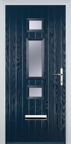 Blue Middle 3 Square Composite Front Door