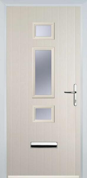 Cream Middle 3 Square Composite Front Door