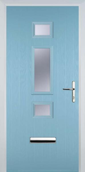 Duck Egg Blue Middle 3 Square Composite Front Door