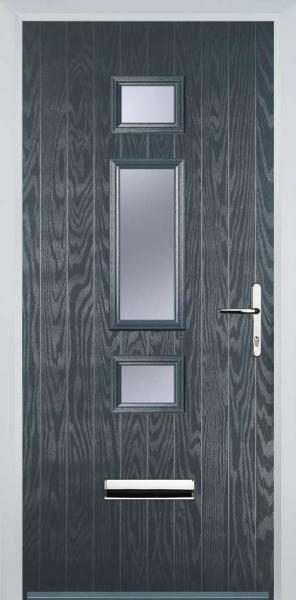 Grey Middle 3 Square Composite Front Door