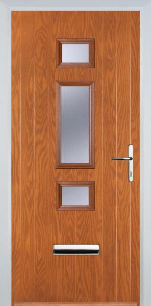 Oak Middle 3 Square Composite Front Door