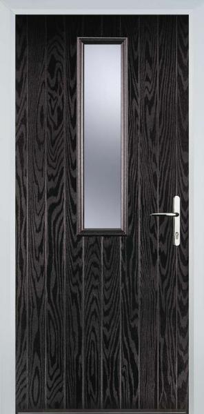 Black Brown Middle Square Composite Front Door