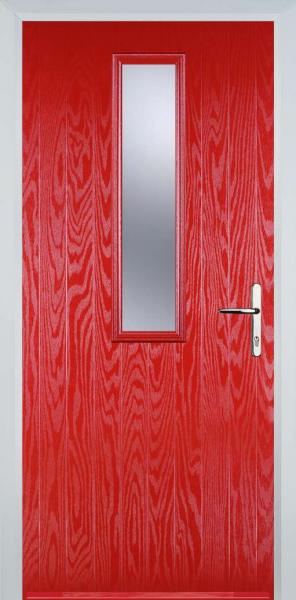 Poppy Red Middle Square Composite Front Door