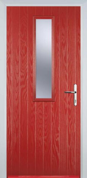 Red Middle Square Composite Front Door