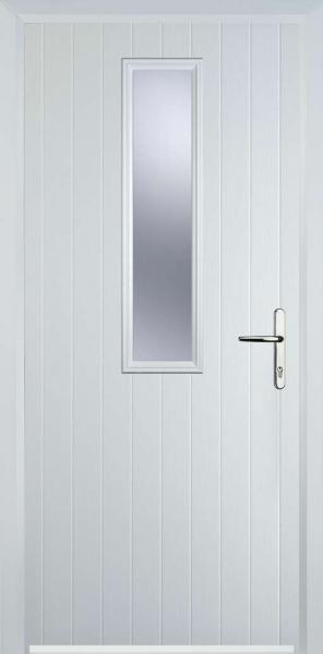 White Middle Square Composite Front Door