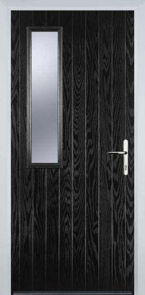 Black Middle Square Left Composite Front Door