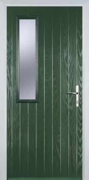 Green Middle Square Left Composite Front Door