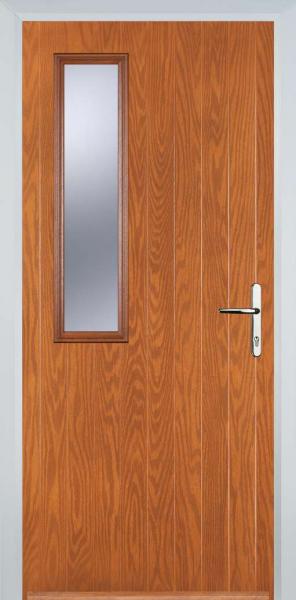 Oak Middle Square Left Composite Front Door