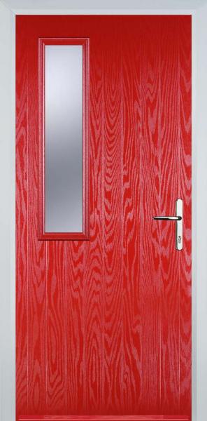 Poppy Red Middle Square Left Composite Front Door