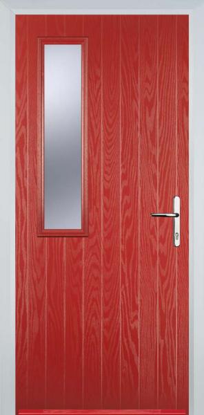 Red Middle Square Left Composite Front Door