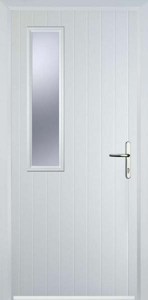 White Middle Square Left Composite Front Door