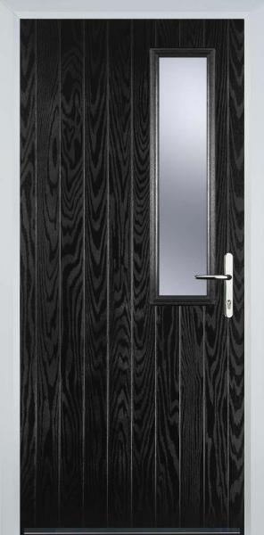 Black Middle Square Right Composite Front Door