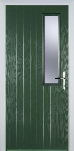 Green Middle Square Right Composite Front Door