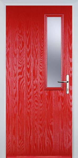 Poppy Red Middle Square Right Composite Front Door