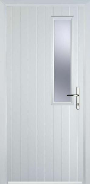 White Middle Square Right Composite Front Door