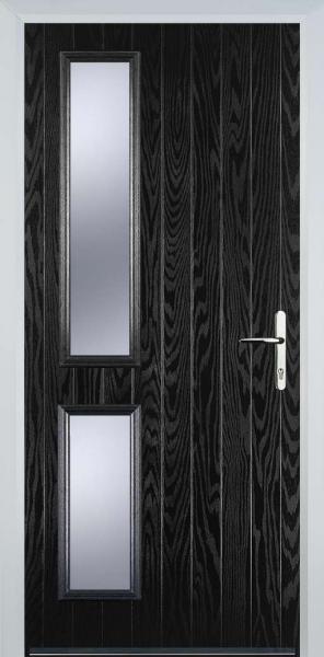 Black Twin Side Left Composite Front Door