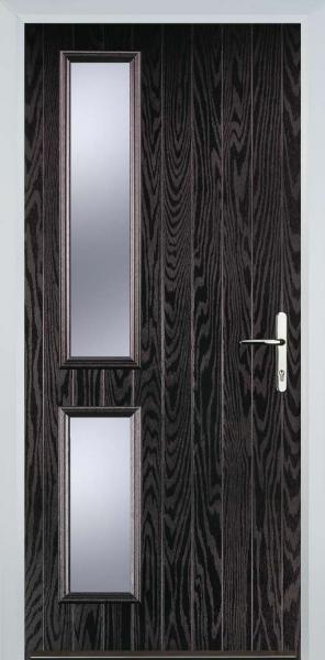 Black Brown Twin Side Left Composite Front Door