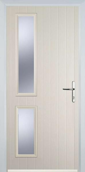 Cream Twin Side Left Composite Front Door