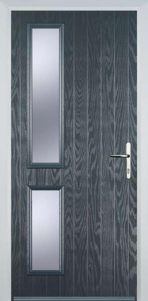 Grey Twin Side Left Composite Front Door