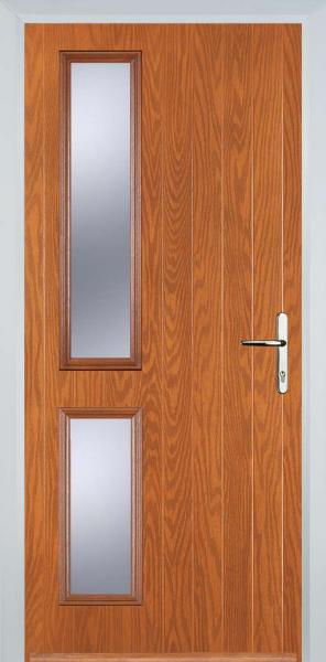 Oak Twin Side Left Composite Front Door