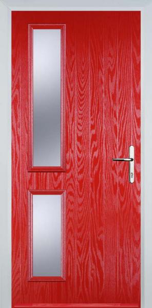 Poppy Red Twin Side Left Composite Front Door