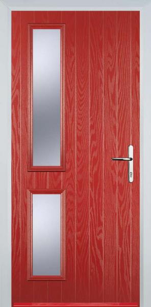 Red Twin Side Left Composite Front Door