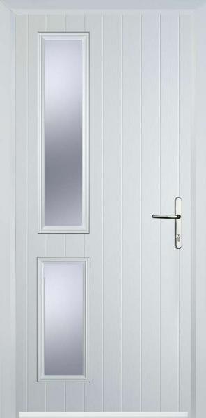 White Twin Side Left Composite Front Door