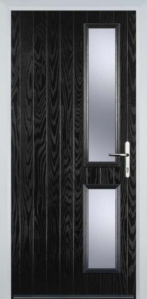 Black Twin Side Right Composite Front Door